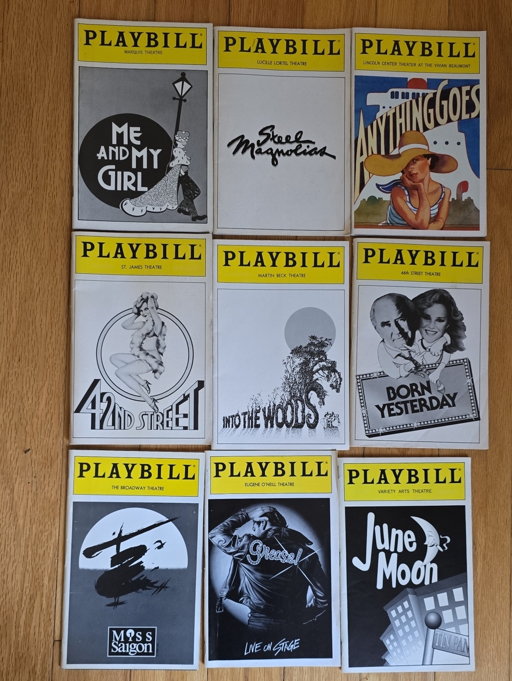 1980s and 1990s Broadway Playbills.